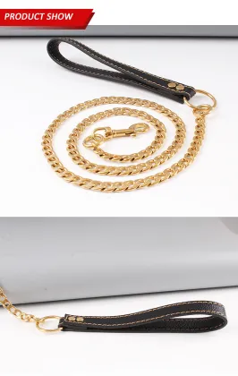 Adjustable Stainless Steel Chain Dog Leash