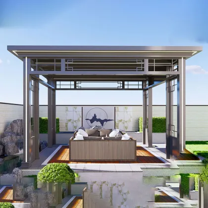 Modern High-End Aluminum Pavilion Awning with Remote Control