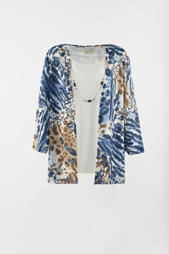 Knit 2 for 1 top with print novelty