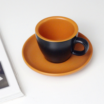 Custom Two Color Ceramic Espresso Coffee Cup with Logo