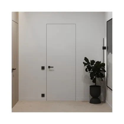 Invisible Wooden Hidden Wall Doors for Modern Interior Bedrooms