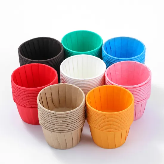 Hot Sale Pure Color Round Disposable Paper Wrappers for Muffins, Cupcakes, and Baking