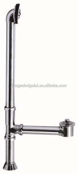 solid brass exposed overflow pop up drain for drop-in bath chrome