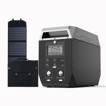 OEM ODM AC 220V UPS Lifepo4 Battery Portable Power Station 2kVA with Solar Panel