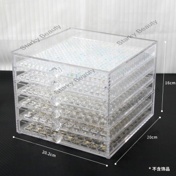 Transparent Decorative Nail Storage Box & Makeup Organizer