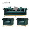 Classic Blue Velvet Fabric Chesterfield Couch plus populaire