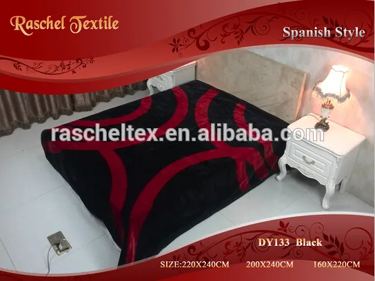 100% Polyester supersoft spanish design mink blanket