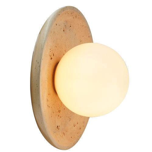Luminária de parede feita à mão em pedra travertino Natrual