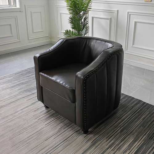 Stationary Upholstered Living Room Pu Single Sofa Chair