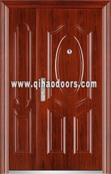 Steel entrance mother and son door