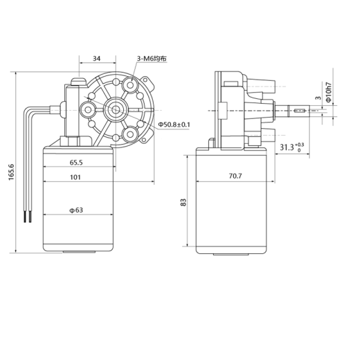 Maintex 110V 80W 60rpm Worm Gear Motor