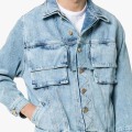 Veste en jean lavé bleu clair personnalisé