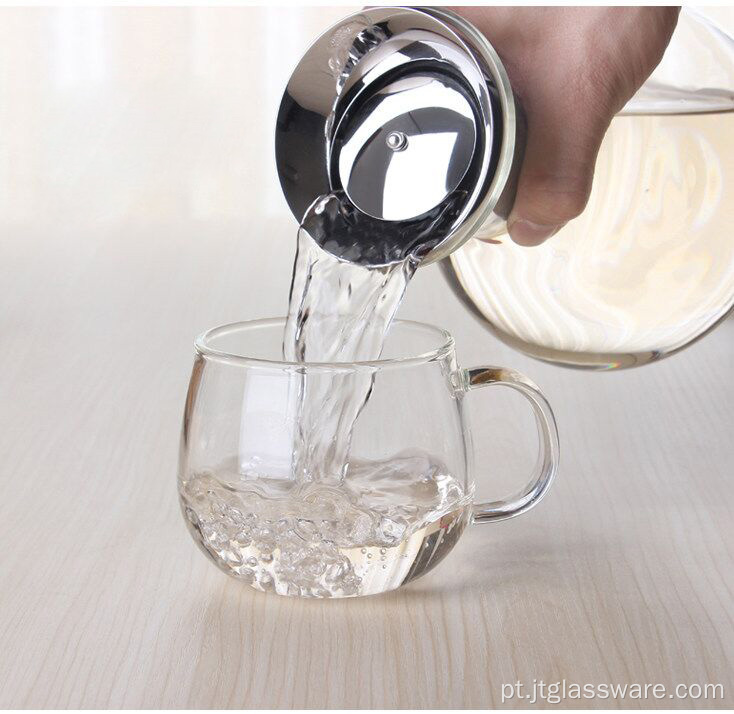 Jarra de café de vidro transparente artesanal