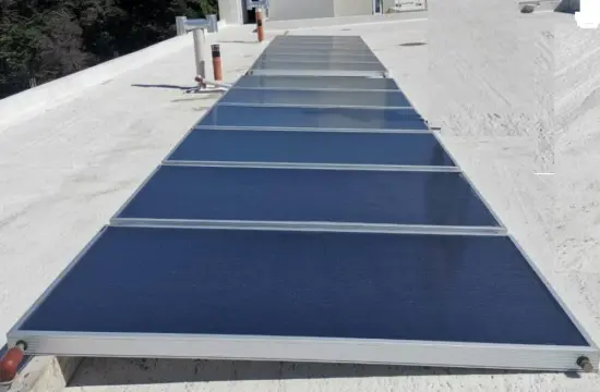 Flat panel solar collector for hot water heating