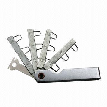 Feeler Gauge with 0.63 to 1.140mm Range, Available in Various Sizes, Chrome-plated Case with Rivet