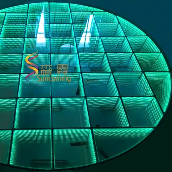 4 Meter Diameter Round 3D Infinite Mirror LED Floor Tiles for Stage, Disco, and Party Decoration