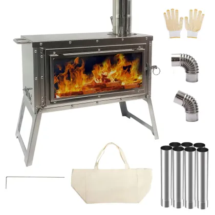 Smoke-Free Wood Burning Stainless Steel Stove for Hot Tent Camping