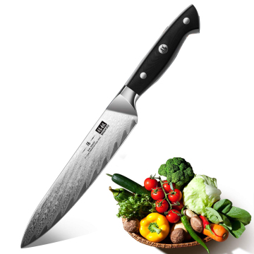 Professional 67 Layers High Carbon Damascus Steel Kitchen Utility Knife with G10 Handle - SHAN ZU 5-inch Utility Knife