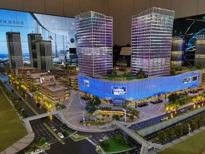 Custom Scale LED Lighting Effect Miniature Architectural Models: Plaza Mall