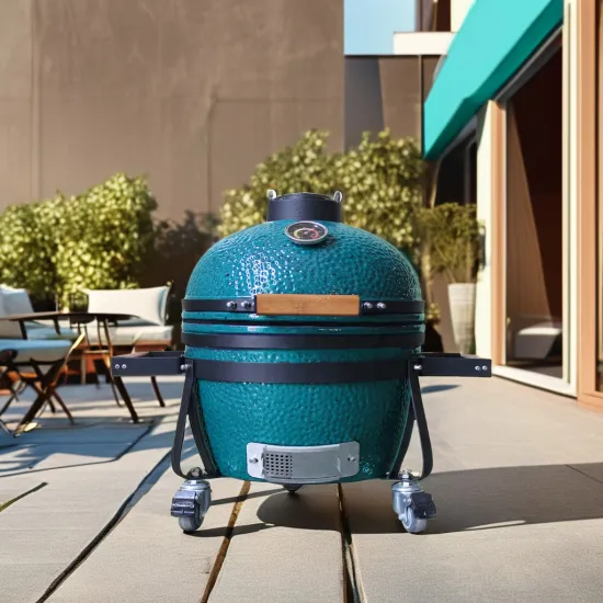 Auplex 14" Ceramic Kamado BBQ Grill - High Pressure Heavy-Duty Outdoor Cooker