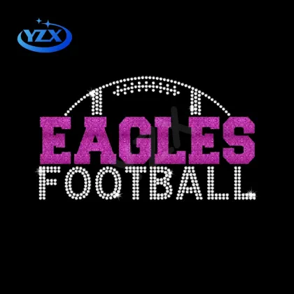YZX Manufactory New Bling Splatter Letter Eagles Rhinestone Transfer Designs