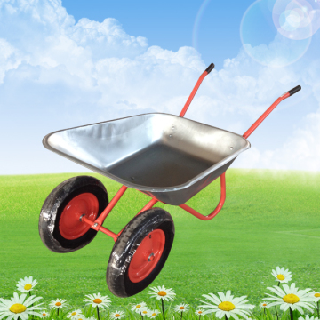 Two Wheels Galvanized Tray Wheelbarrow Wb6204s