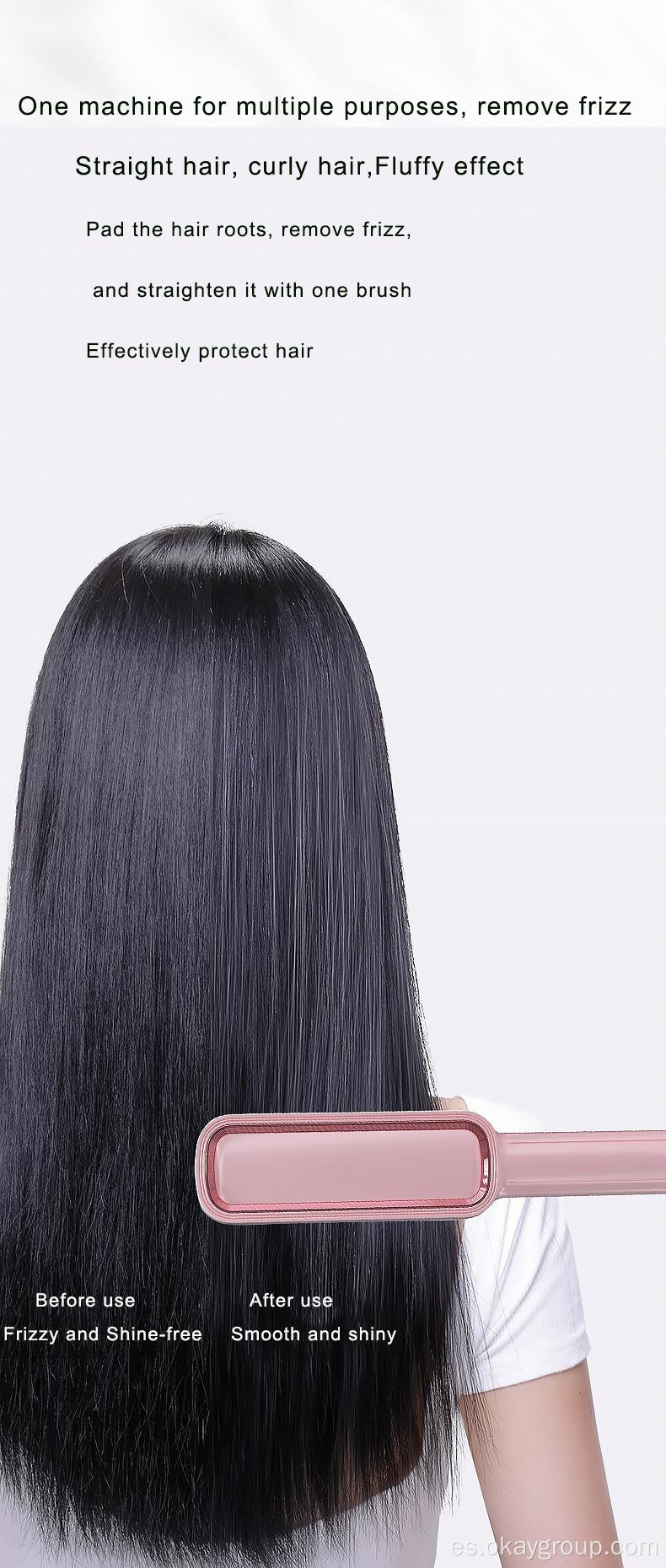 Plancha eléctrica de aire caliente para el cabello, rizador recto