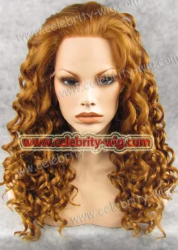 Dark blonde Medium Length Bounce Wavy Rihanna Synthetic Wig