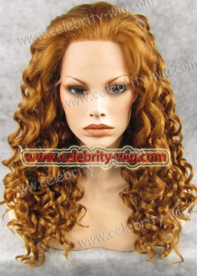 Dark blonde Medium Length Bounce Wavy Rihanna Synthetic Wig
