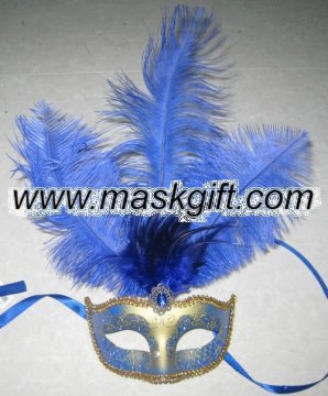 Classic venetian design fasion party mask in Blue & Gold