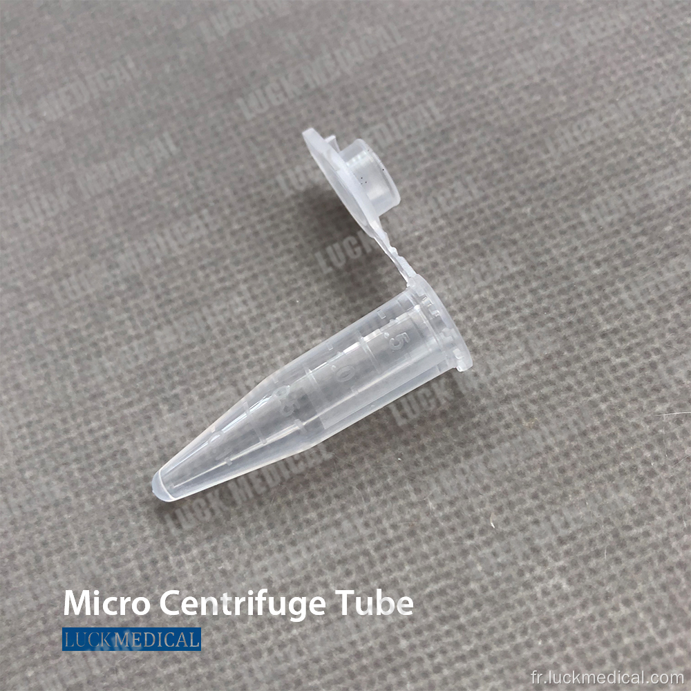 Tube de microcentrifugeuse stérile en plastique