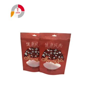 Stand-up Red Silk Packing Bag with zipper