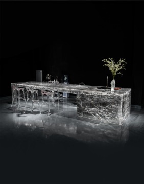 Translucent Crystal Island Bar Counter Hotel Villiage