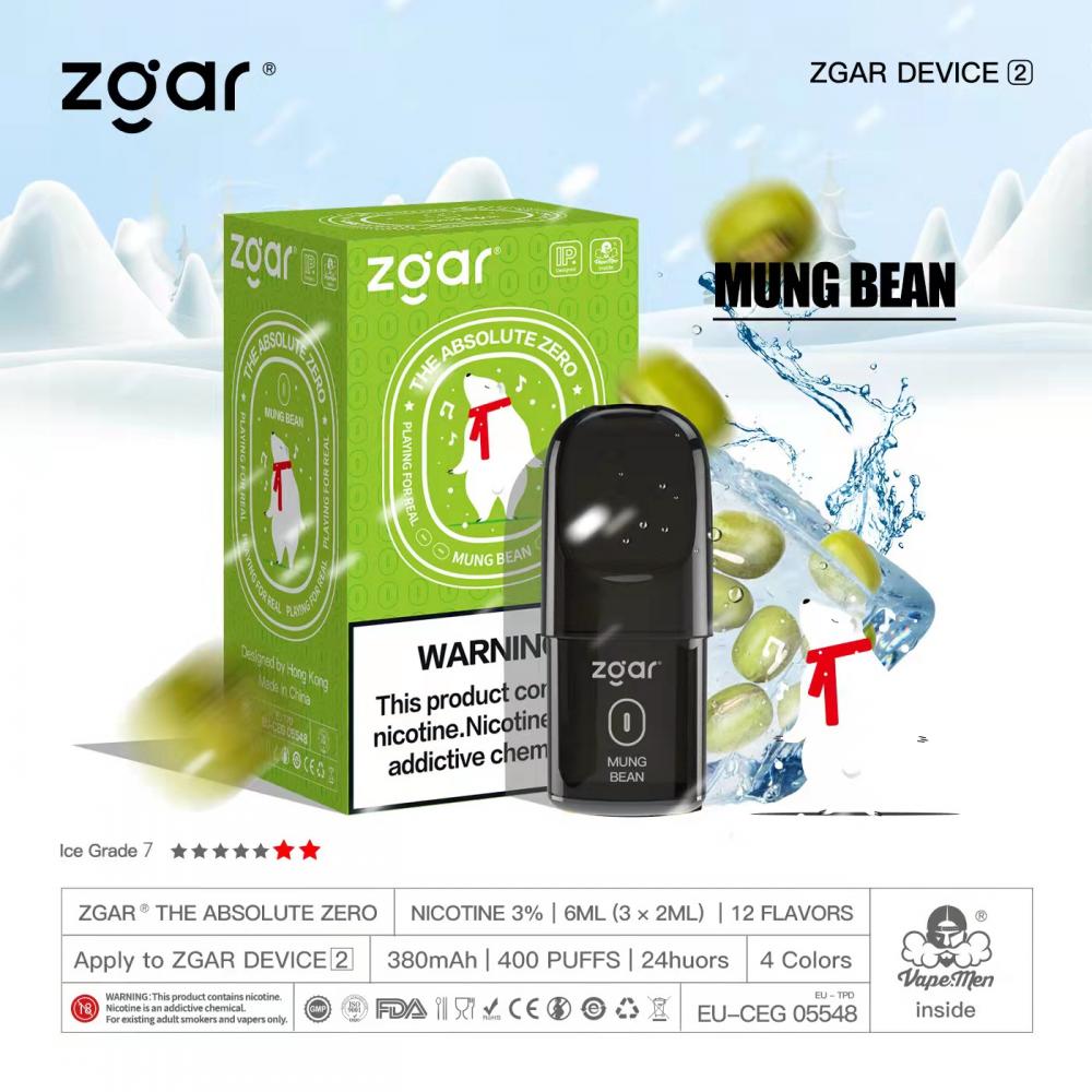 Zgar يمكن التخلص من خراطيش Vaping Pod 400 نفخة