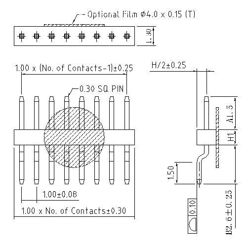 1.00 mm Pin Header Single Row SMT Type