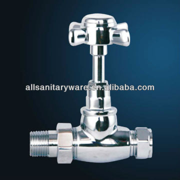 15mm x 1/2" Straight Chrome Cross Head UK Radiator Valves