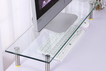 Computer Table Glass Computer Desk Monitor Stand