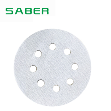 5 inch 125mm White Abrasive Disc with 8 Holes for Wood and Aluminum Alloy - Anti-Clogging and Sharp Performance