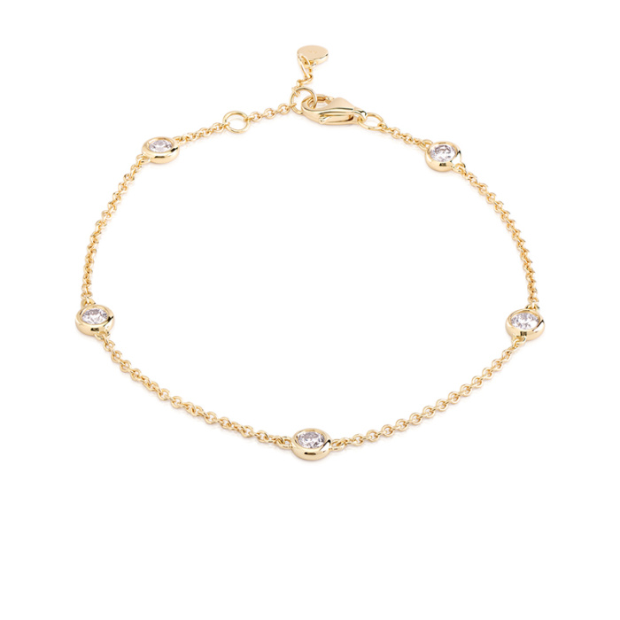 Gelang Lima Berlian Emas 18K yang Elegan