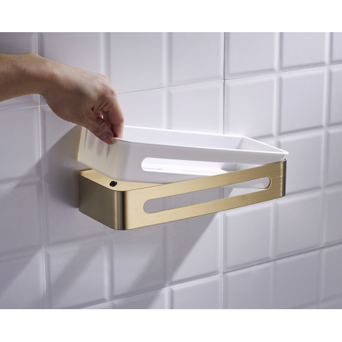 Poliertes goldenes Badezimmer Duschkorb Wandmontierer Organizer