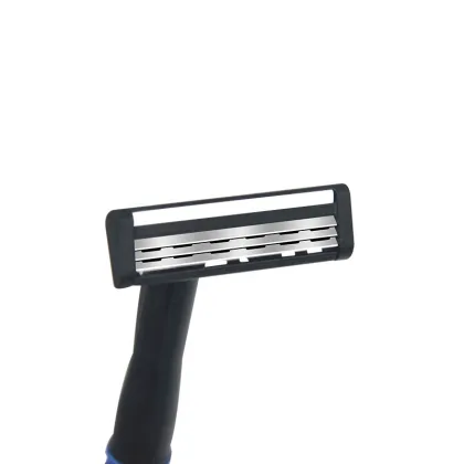 PearlMax High Quality Manual Safety Razor with Rubber Handle and Lubrication Strip