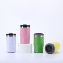 Double lid portable cold coffee cup