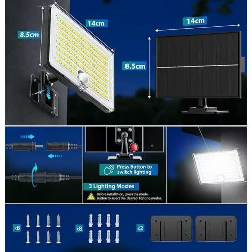Luz de pared solar dividida de 100 W ultra delgada