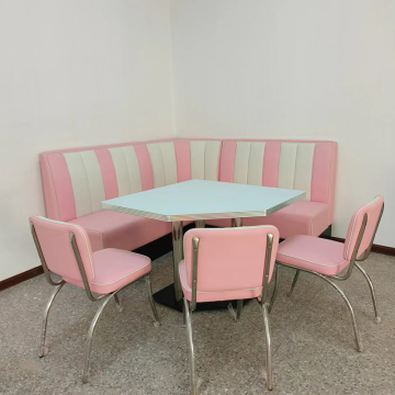 Wholesale Retro Diner Furniture: Pink and White Banquette Seating