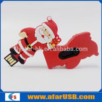 New design push pull santa claus cartoon thumb drive pvc 4gb 8gb 16gb 32gb
