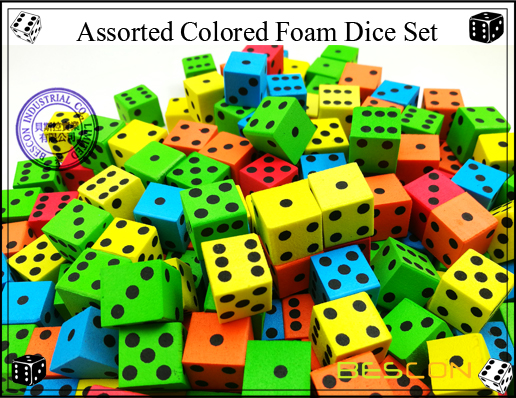 Assorted Colored Foam Dice Set-3