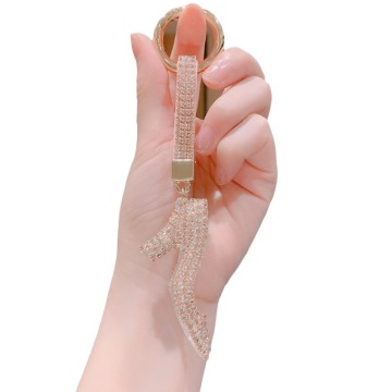 High-Quality High-Heel Car Bag Keychains: Bling Accessories, Metal Key Rings for Women