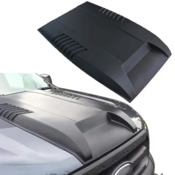 ABS Black Bonnet Scoops Cover for Ranger T6 2012 Bonnet Protector - AUTO Exterior Accessories