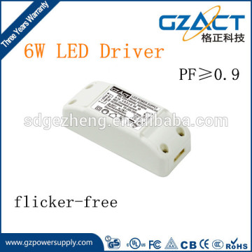 FIVE years warranty ip20 250ma switching power supply 4w/6w led driver with plastic housing