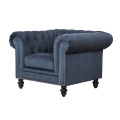 Classic Blue Velvet Fabric Chesterfield Couch plus populaire